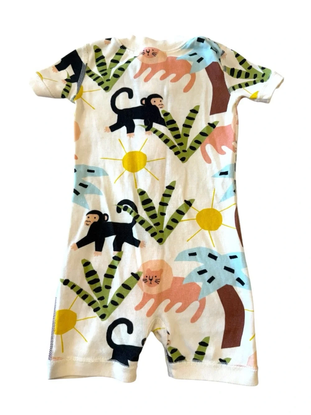 Hanna Andersson Unisex Shortie Zip Summer Pajama Bundle of 4 6-12 Months